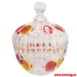 Thố mứt thủy tinh chấm bi