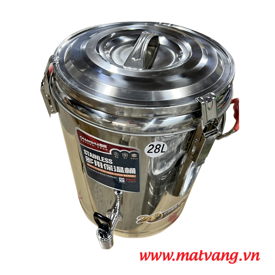 Nồi inox giữ nhiệt 2 lớp vận chuyển đồ ăn, vận chuyển nước lèo, nước phở