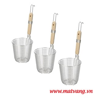 Vợt hủ tiếu inox cán gỗ 12 - 14 - 16